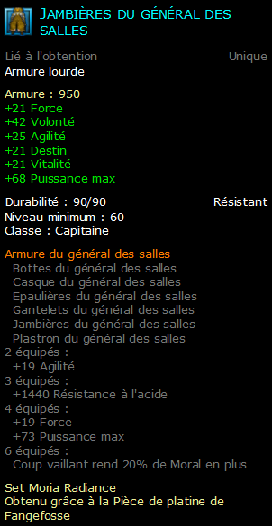 Jambières du général des salles