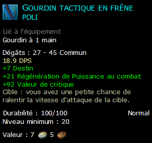 Gourdin tactique en frêne poli