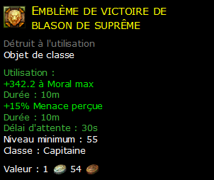 Emblème de victoire de blason de suprême